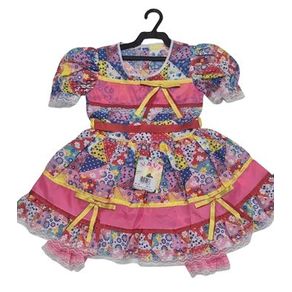 00126 VESTIDO JUNINO JUVENIL TAM 4 (ESTAMPAS SORTIDAS)