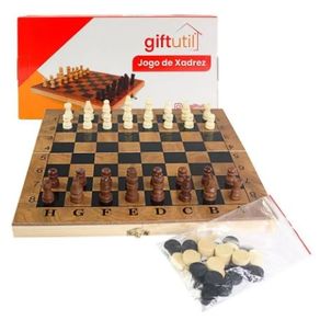 GU5192 JOGO XADREZ 3 EM 1 DE MADEIRA 23,5CM GU5192 JOGO XADREZ 3 EM 1 DE MADEIRA 23,5CM