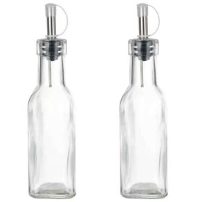 UCO681 GALHETEITO C/2 PCS VIDRO INOX 150ML