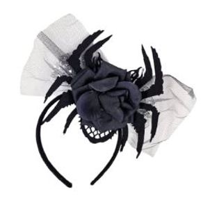 906375 TIARA HALLOWEEN ARANHA C/FLOR PRETA