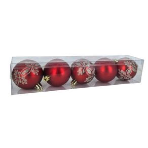 917455 BOLA DECORADA VERMELHA 6CM C/5 PECAS