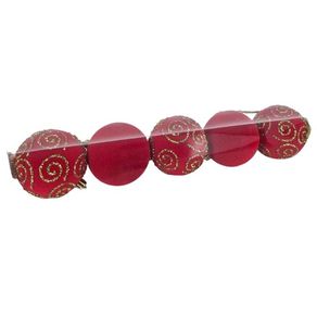 917446 BOLA DECORADA VERMELHA 8CM C/5 PECAS