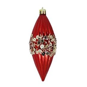 917482 ENFEITE GOTA VERMELHA LUXO 12CM C/01