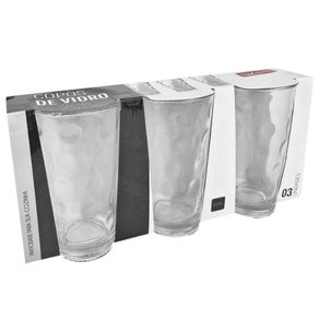 WG21860 CJ 3 COPOS VIDRO GLOBE TRANSPARENTE 310ML