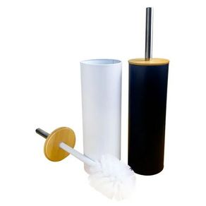 UBA018 ESCOVA SANIT.SUPORTE METAL/BAMBU 10X37CM