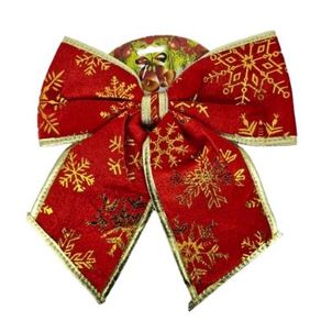 918324 ENFEITE LAÇO DECORADO C/DOURADO 26CM