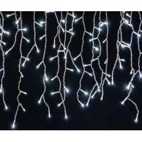 3025 CASCATA C/200 LEDS FIXO BRANCA 5MTS C/FIO BRANCO 127V