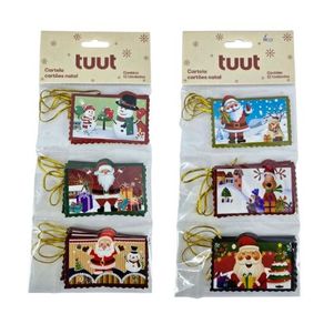 27550 CARTELA CARTOES NATAL 6.5X4CM C/12