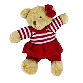 30582 ENFEITE ARV. URSO TECIDO 15CM LISTRADO