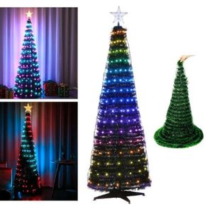 918380 ARVORE DE NATAL RETRATIL DOBRAVEL 150CM C/80 LEDS