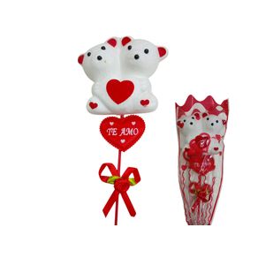 ASH-82.0255 ENFEITE URSO COM CORAÇÃO 40CM