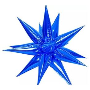 Q01906 BALAO METALIZADO ESTRELA 14 PONTAS AZUL N°21