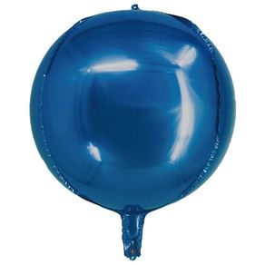 Q00506 BALAO METALIZADO REDONDO 4D AZUL N°20