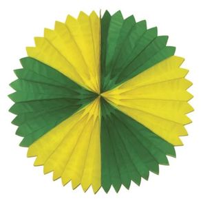 CP-EL ENFEITE LEQUE NAS CORES VERDE E AMARELO - 12,5*70*20CM