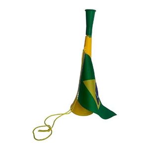 HB019 CORNETA VUVUZELA C/BANDEIRA 36CM