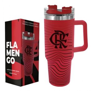 153133 CANECA TERMICA INOX C/TAMPA/CANUDO 1200ML FLAMENGO