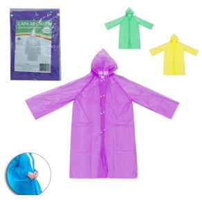 IS0030 CAPA DE CHUVA DE EVA COM BOTAO INFANTIL