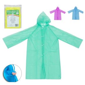 IS0029 CAPA DE CHUVA DE EVA COM BOTAO ADULTA