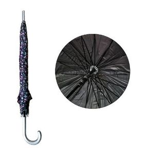 IS0015 GUARDA CHUVA ESTAMPADO CABO CURVADO 16 VARETAS